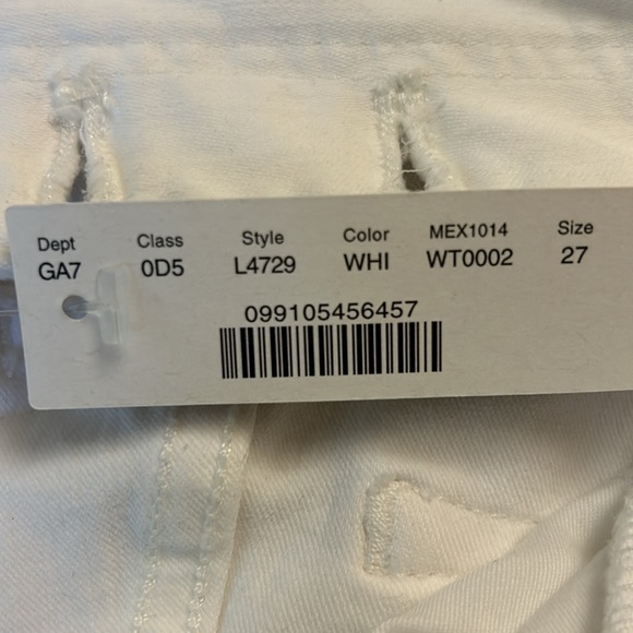 J. Crew 10” Vintage straight Jean, white, Size 27, NWT. Great for summer! - Picture 6 of 6